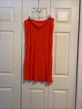Bright Orange Women's Midi Skirt
